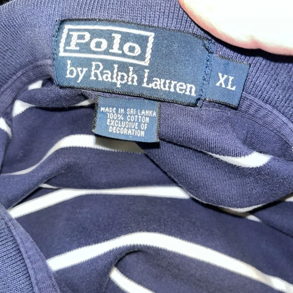 Polo Ralph Lauren Men’s Shirt Size XL Blue Stripe‎ Soft  Pony Casual Nautical
